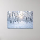 Wintersonlicht in stil berkenbos canvas afdruk (Voorkant)
