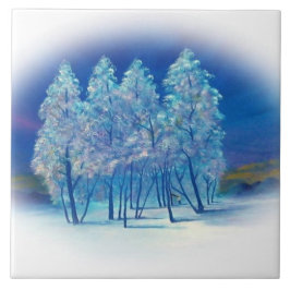 Wintersparren Abstract boskunstwerk Tegeltje