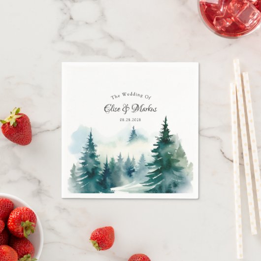 Wintersparren Kerstboom landschap bruiloft Servet (Insitu)