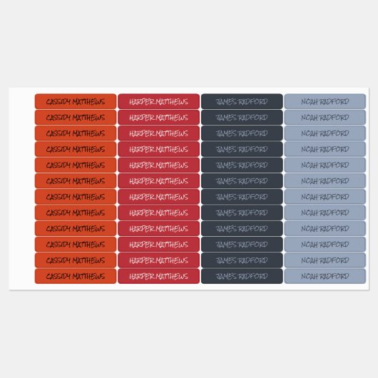 Winterspecerijkleur Gecodeerde Pennen Naam Waterdi Labels (Vel)