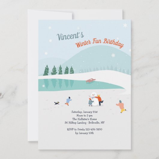 Winterspeel Uitnodiging (Voorkant)