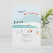 Winterspeel Uitnodiging (Staand voorkant)