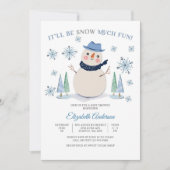 Winterspeelman Babyshower Uitnodiging (Voorkant)