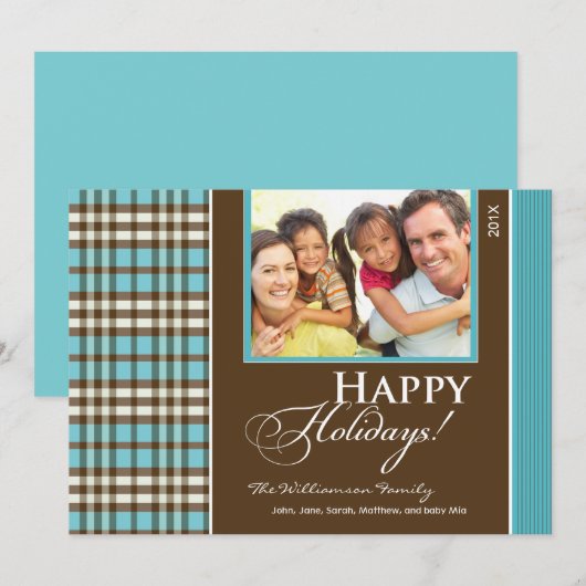 Winterspeldenfeestdag (aqua) feestdagenkaart (Voorkant / Achterkant)