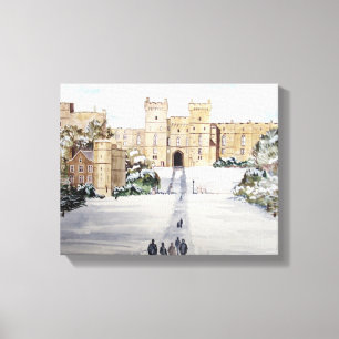 Winterspelen bij het kasteel van Windsor Canvas Afdruk