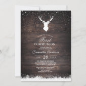  Winterspelen Eenvoudige deer & Snowflaks Uitnodig Kaart (Voorkant)