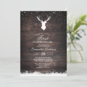  Winterspelen Eenvoudige deer & Snowflaks Uitnodig Kaart (Staand voorkant)