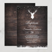 Winterspelen Eenvoudige deer & Snowflaks Uitnodig Kaart (Voorkant / Achterkant)