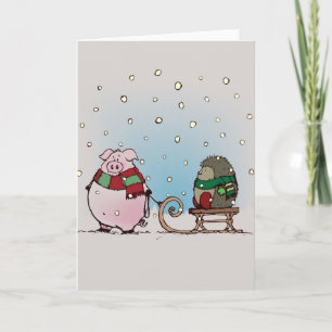 Winterspelen Feestdagen Kaart