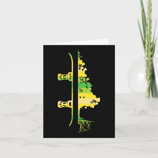 Winterspelen Funny Mountain Snowboarding Pine Tree Kaart (Voorkant)