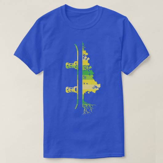 Winterspelen Funny Mountain Snowboarding Pine Tree T-shirt (Design voorkant)
