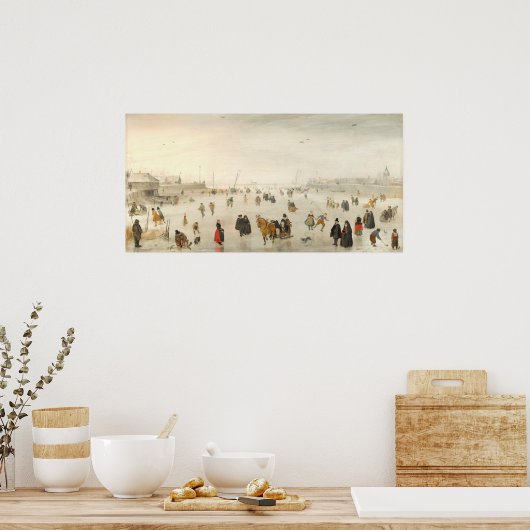 Winterspelen - Hendrick Avercamp Fine Art Poster (Keuken)