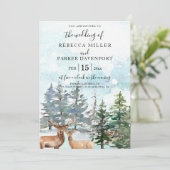 Winterspelen in de sneeuwuitnodiging voor het bos kaart (Staand voorkant)