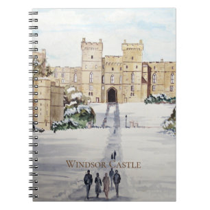 Winterspelen in het landschap van het kasteel van  notitieboek