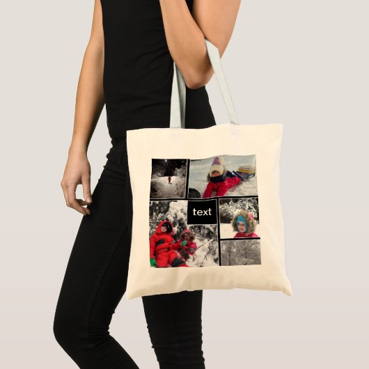 Winterspelen kinder spellen sneeuwpasbare tekst pe tote bag (Voorkant (product))