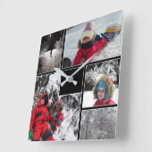 Winterspelen kinder spellen sneeuwpasbare tekst pe vierkante klok (Hoek)