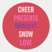 Winterspelen met kerstfeestdagen ronde sticker (Voorkant)