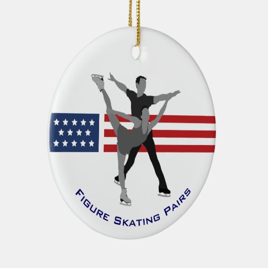 Winterspelen Patriottische tekenparen Keramisch Ornament (Rechts)