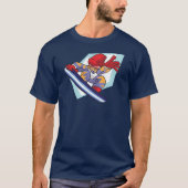 Winterspelen Snowboarder Anime Style Illustratie T-shirt (Voorkant)