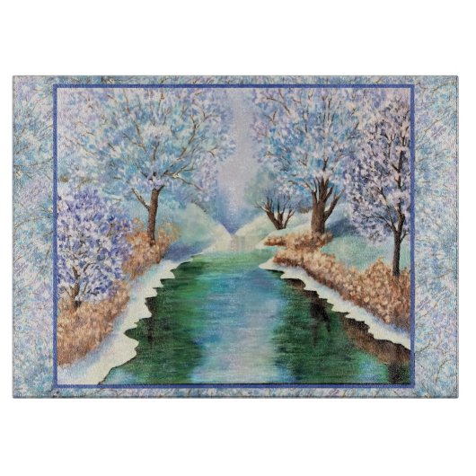 Winterspelen voor glas snijplank (Voorkant)