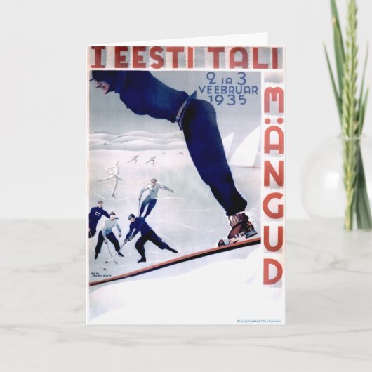 Winterspelen Wenskaart, 1935 Feestdagen Kaart (Voorkant)