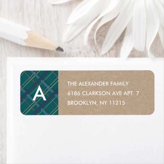 Winterspelmonogram - Etiket op het adres - Blauwgr (Insitu)