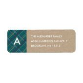 Winterspelmonogram - Etiket op het adres - Blauwgr (Voorkant)