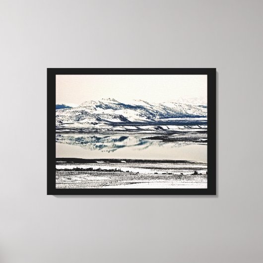 WINTERSPIEGELREFLECTIES BIJ MONO LAKE, CA CANVAS AFDRUK (Voorkant)