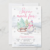 Winterspop Feestelijke Baby Uitnodiging (Voorkant)