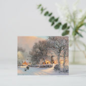  wintersporenvlies in sneeuw briefkaart (Staand voorkant)