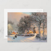  wintersporenvlies in sneeuw briefkaart (Voorkant / Achterkant)