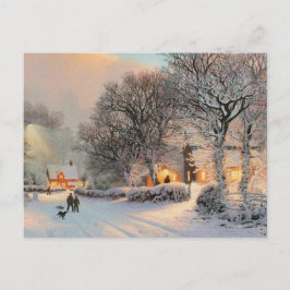  wintersporenvlies in sneeuw briefkaart