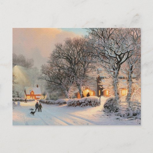  wintersporenvlies in sneeuw briefkaart (Voorkant)