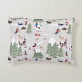 Wintersport Berg Skipistes Landschap Accent Kussen (Achterkant)