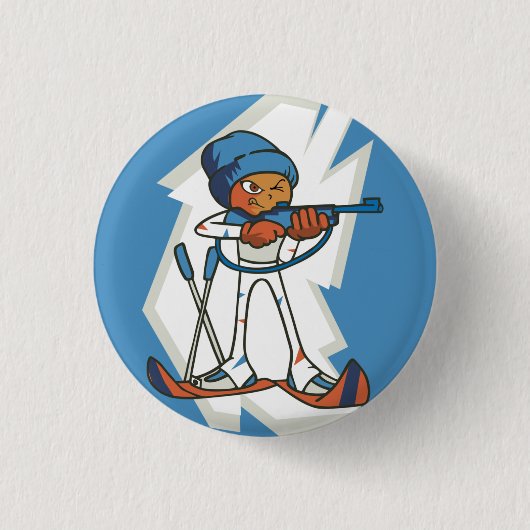 Wintersport Biathlon Flair Button (Voorkant)
