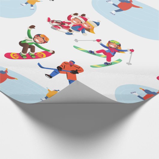 Wintersport  cadeaupapier (Hoek)