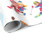 Wintersport  cadeaupapier (Rol Hoek)