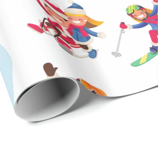 Wintersport  cadeaupapier (Rol Hoek)