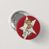 Wintersport Cijfer Skater Flair Button (Voorkant /achterkant)
