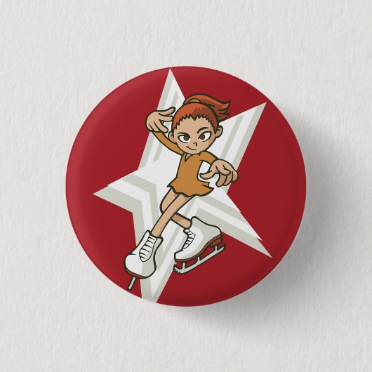 Wintersport Cijfer Skater Flair Button (Voorkant)