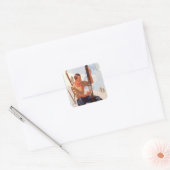 wintersport - De ski's aanpassen Vierkante Sticker (Envelop)