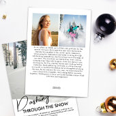 Wintersport Door de Sneeuw Dassen Foto Feestdagenkaart