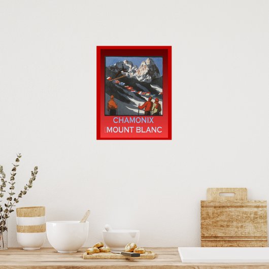  Wintersport, Frankrijk Chamonix Mount Blanc Poster (Keuken)