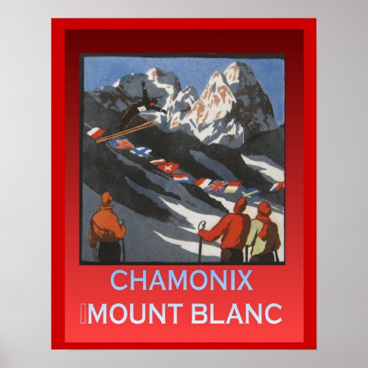  Wintersport, Frankrijk Chamonix Mount Blanc Poster (Voorkant)