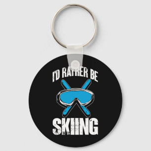 Wintersport Grappige Skiër Ik Ging Liever Skien Sleutelhanger