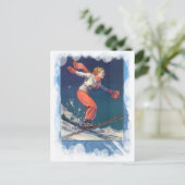  wintersport - hakken op de ski's! briefkaart (Staand voorkant)