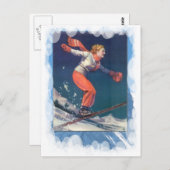  wintersport - hakken op de ski's! briefkaart (Voorkant / Achterkant)