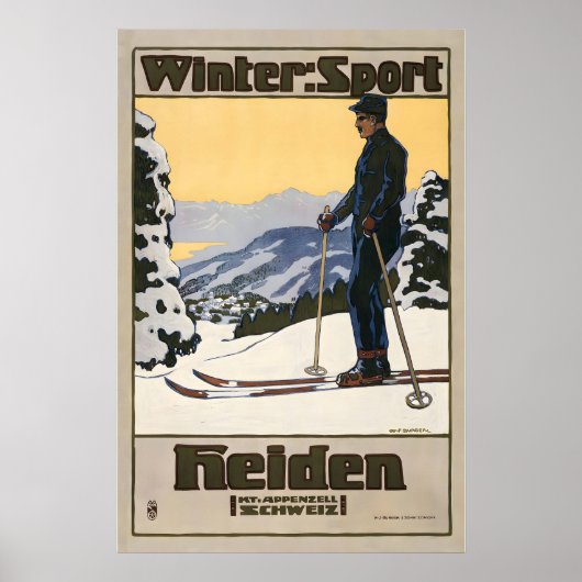 Wintersport Heiden Appenzell Ausserrhoden Poster (Voorkant)