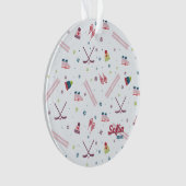 Wintersport hockey, schaatsen, ski's ornament (voorkant)