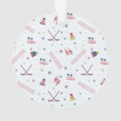 Wintersport hockey, schaatsen, ski's ornament (achterkant)